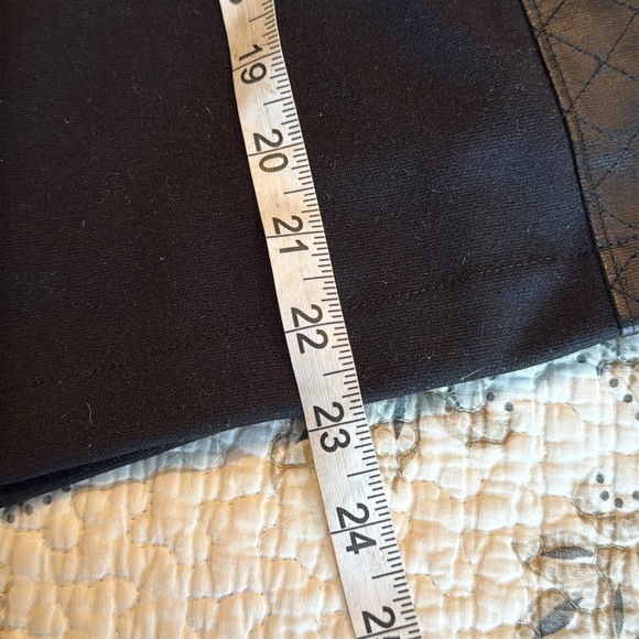 Elegant Black in Black Skirt with Faux Leather Side Detail. - Picture 6 of 6